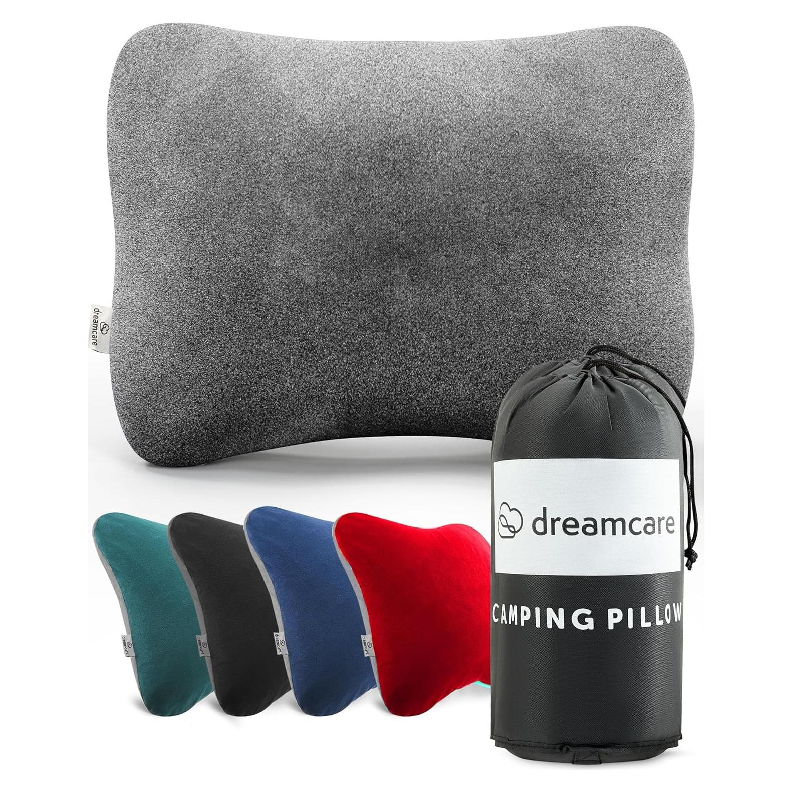 Almohada de Camping DREAMCARE Pequeña Espuma Viscoelástica Gris
