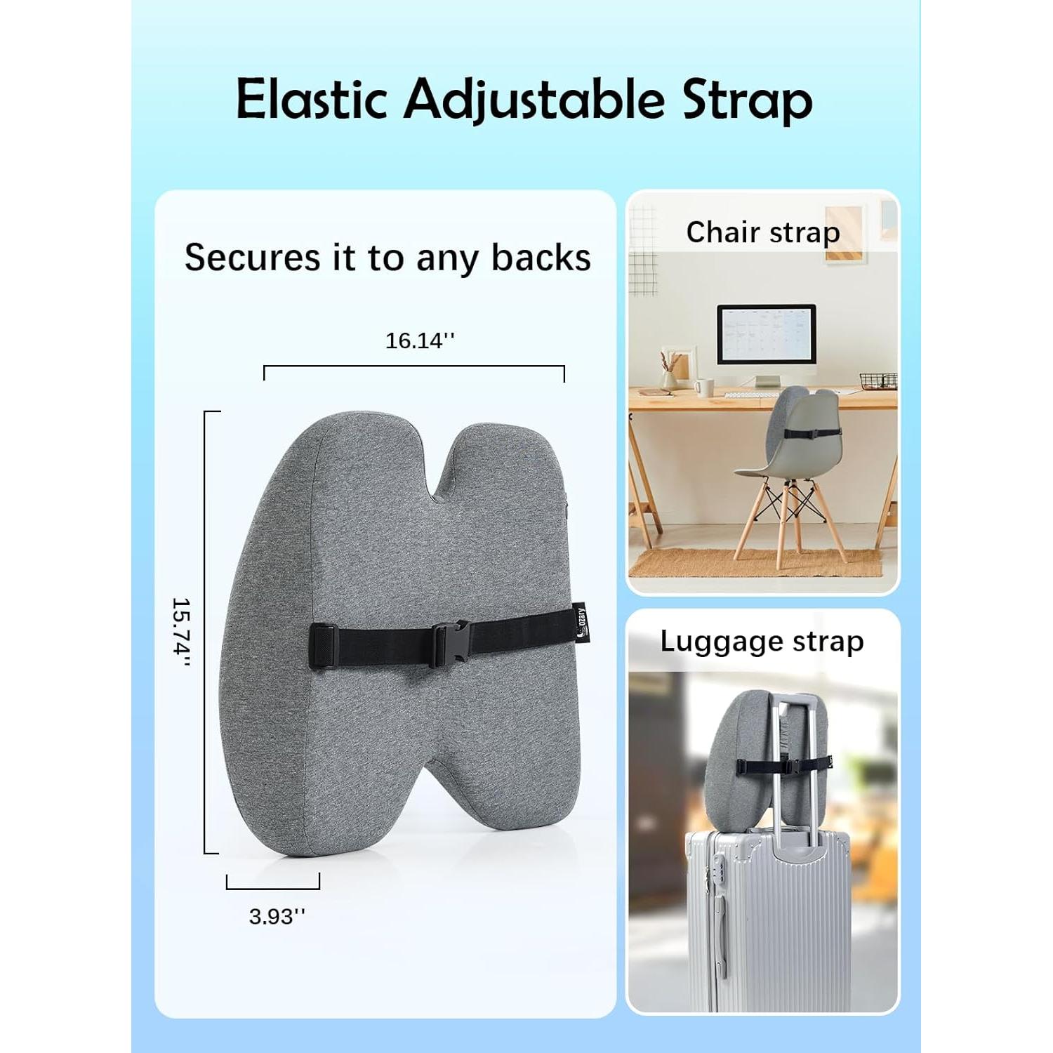 Almohada de Soporte Lumbar Cozary Espuma de Memoria Ajustable