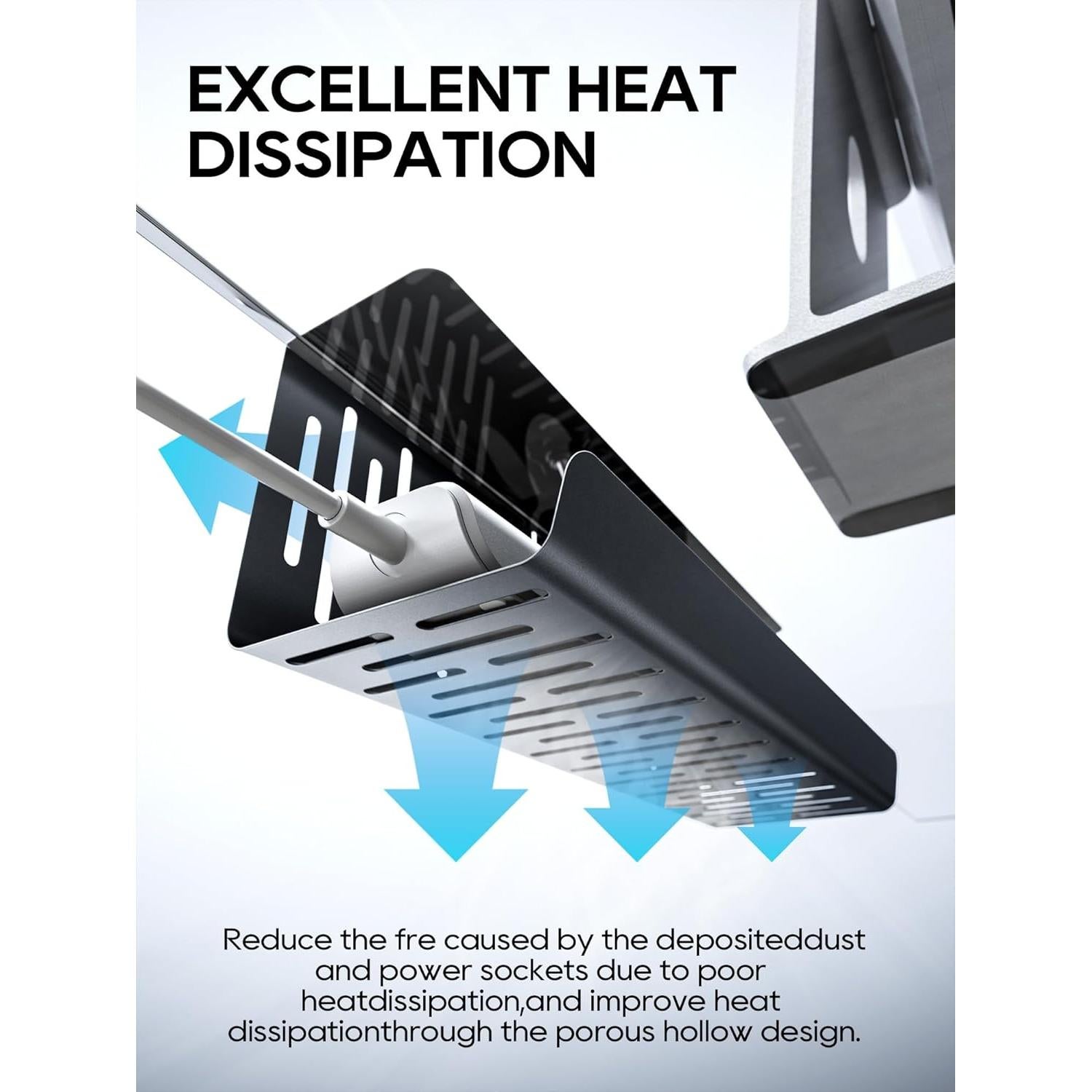 Bandeja de Gestión de Cables NODOCA 35cm Sin Perforación Negra