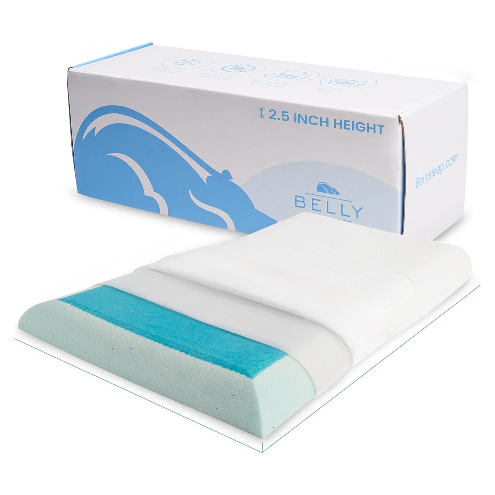 Almohada para Durmientes de Estómago Belly Sleep 6.35 cm Gel Refrigerante