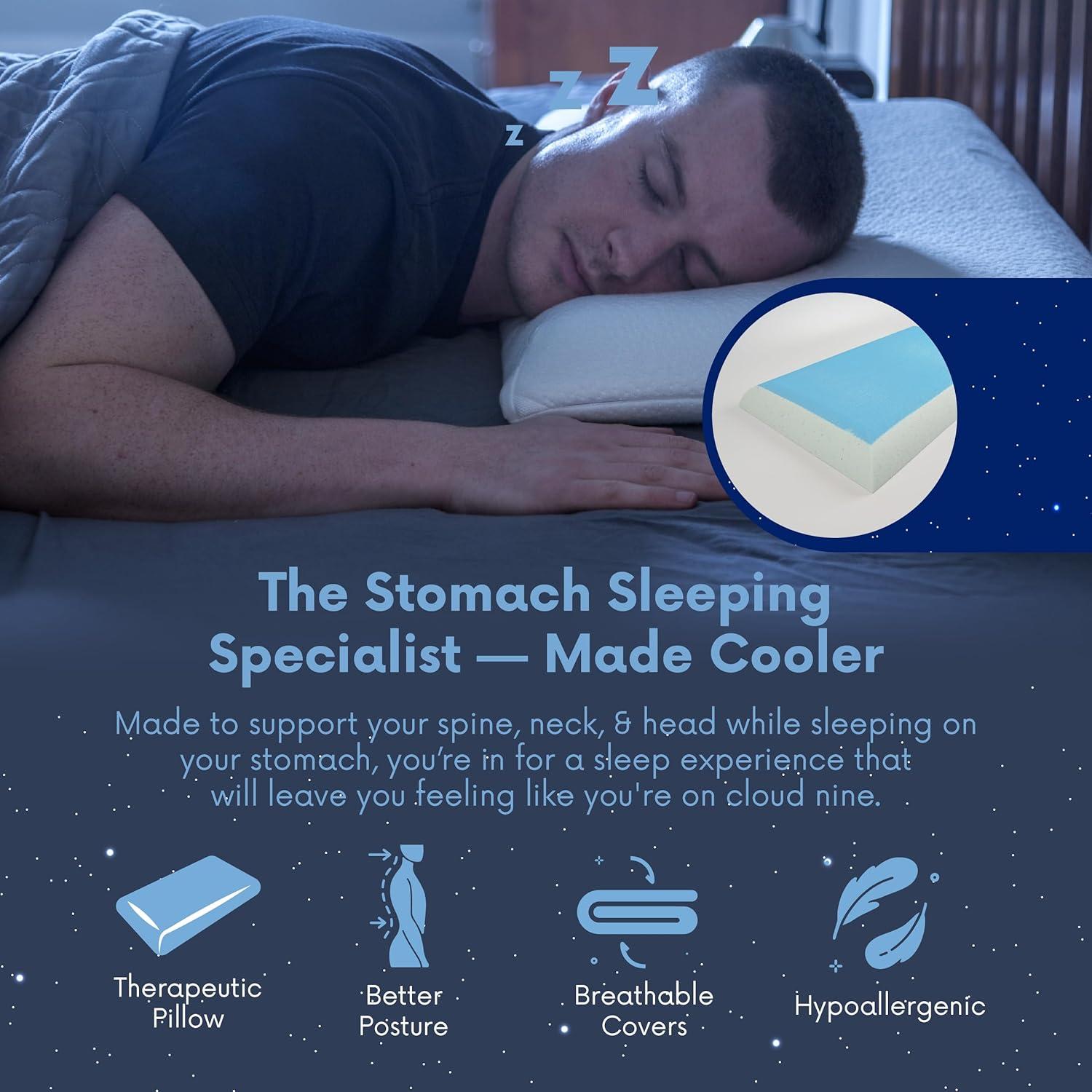 Almohada para Durmientes de Estómago Belly Sleep 6.35 cm Gel Refrigerante