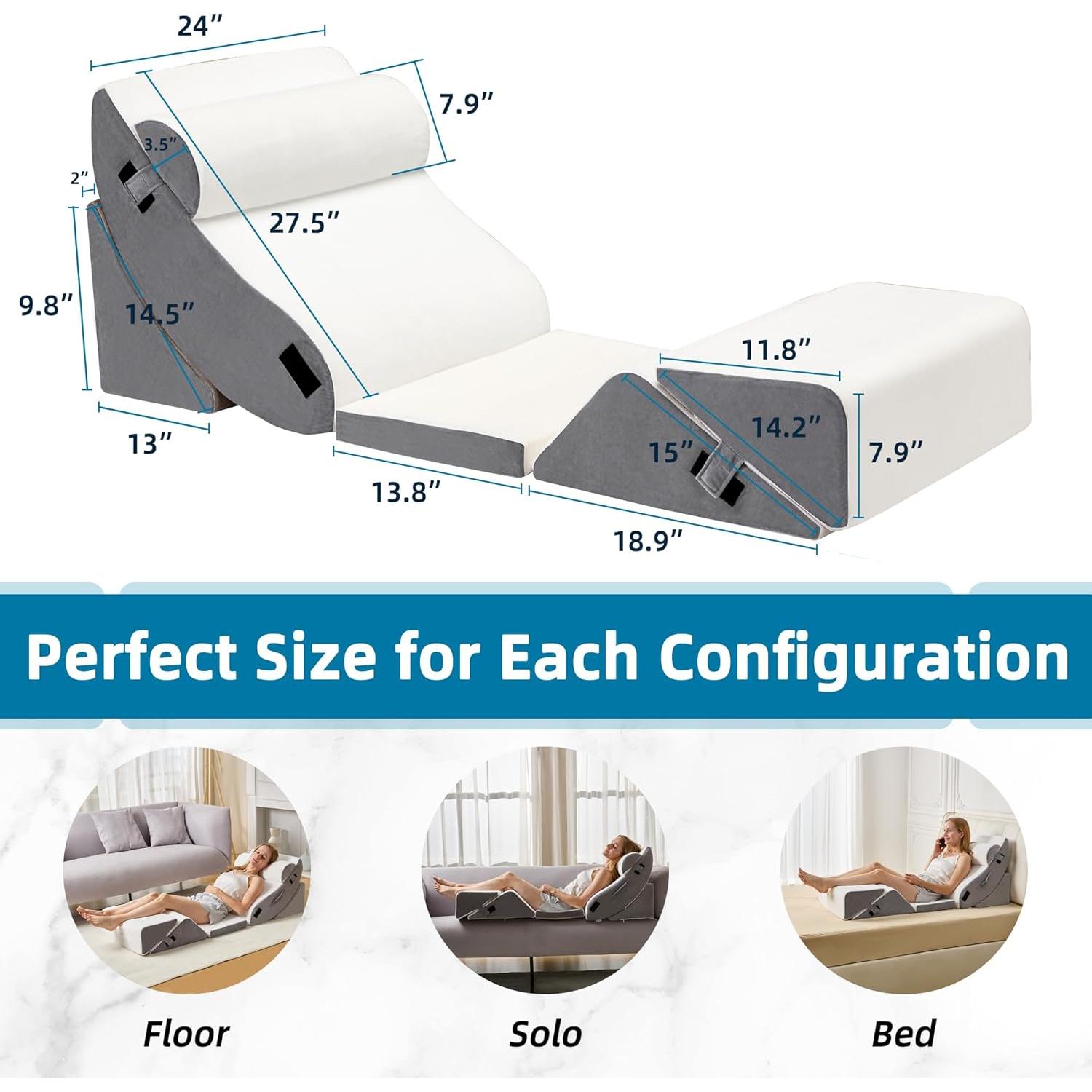 HABUTWAY Almohada Cuña Ortopédica 6 Pcs Espuma de Memoria