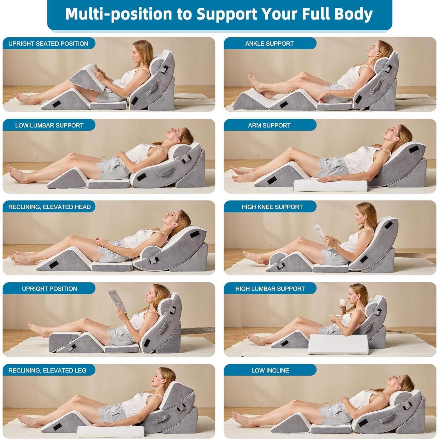 HABUTWAY Almohada Cuña Ortopédica 6 Pcs Espuma de Memoria