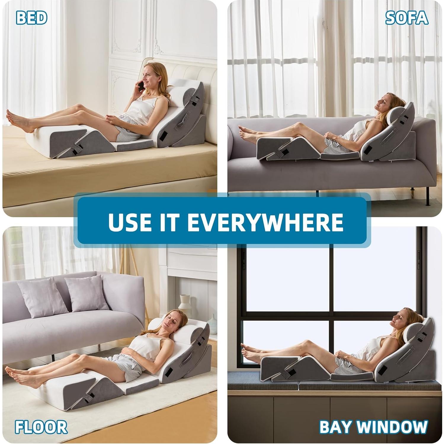 HABUTWAY Almohada Cuña Ortopédica 6 Pcs Espuma de Memoria