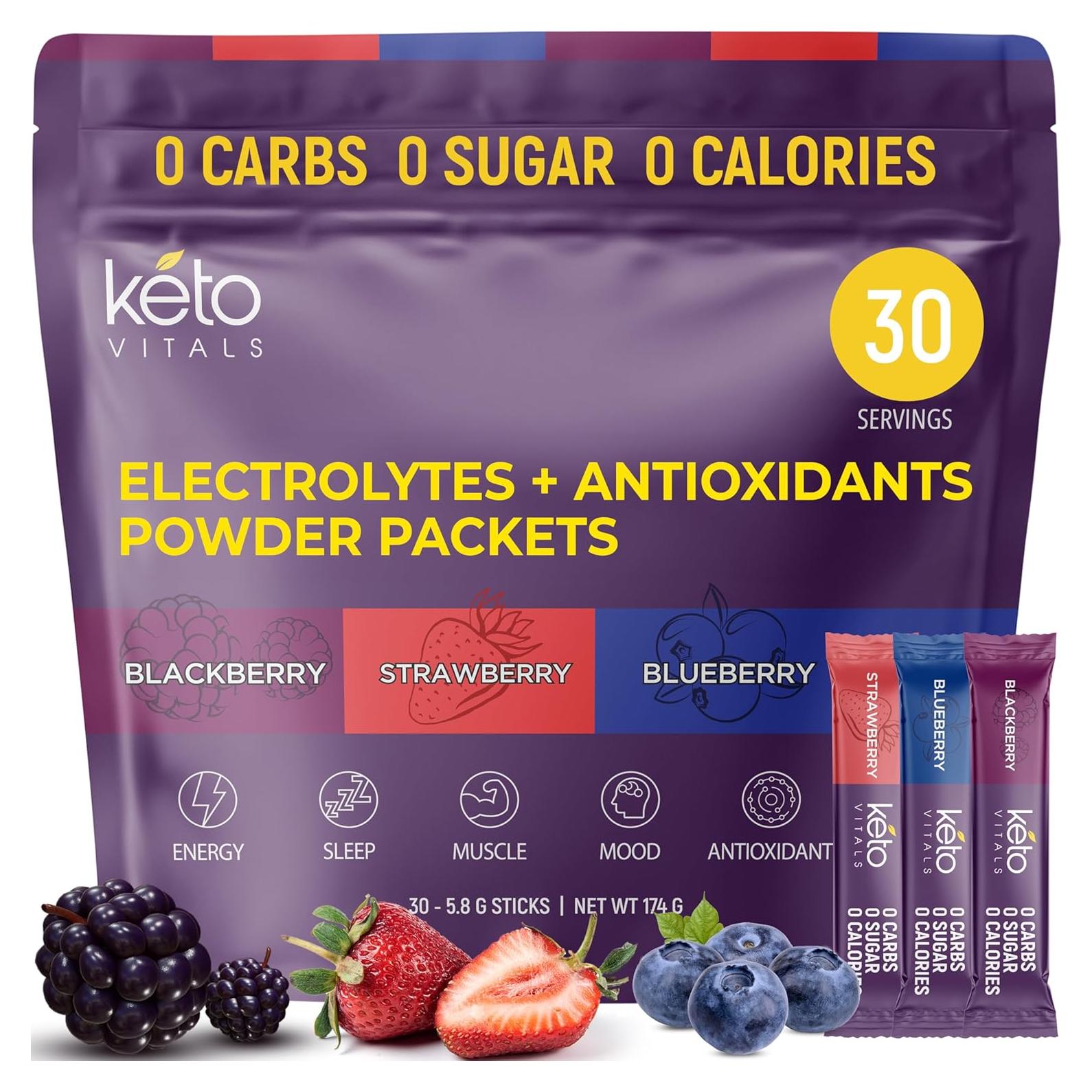 Polvo Electrolito Keto Vitals 30 Porciones Bayas Antioxidantes