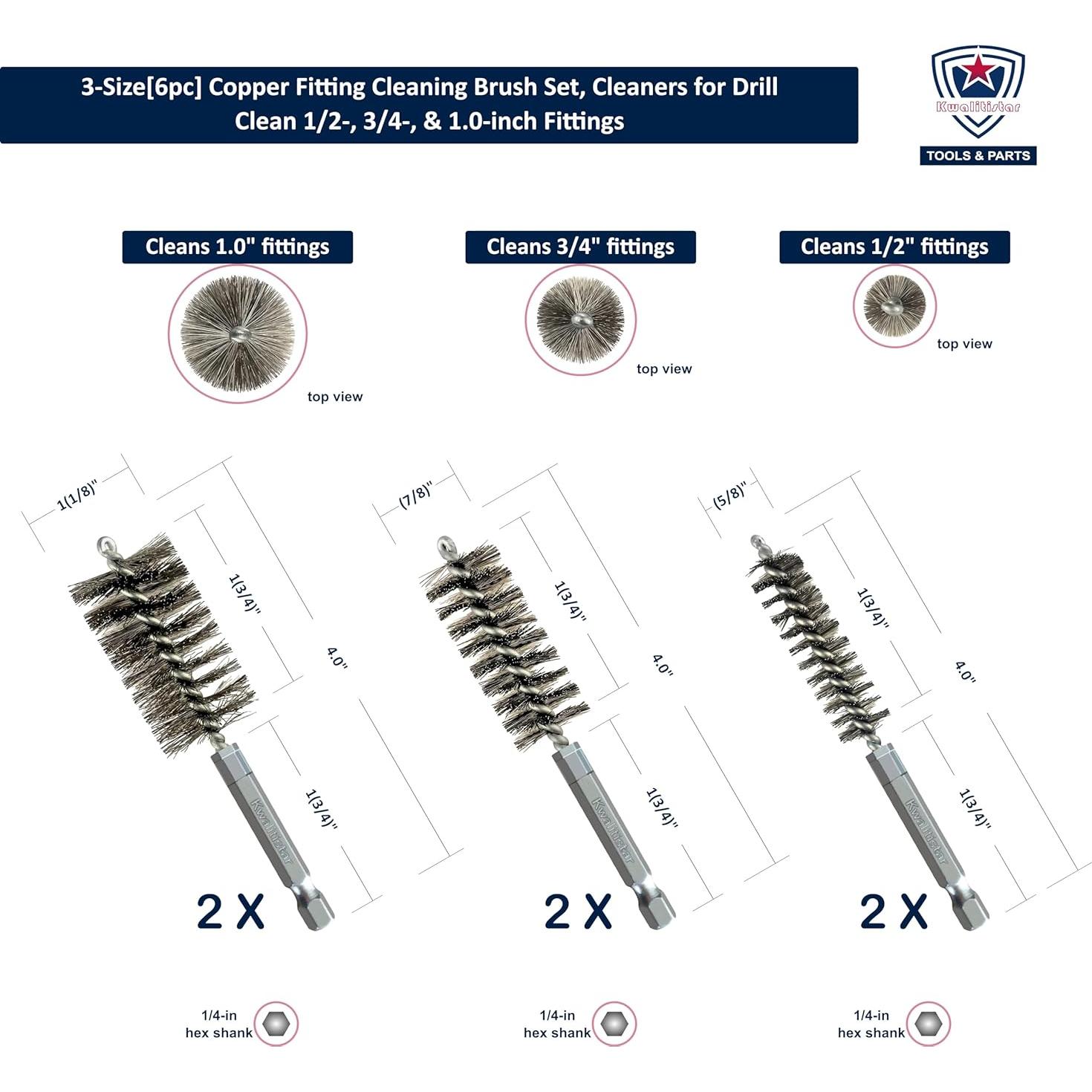 Juego de Cepillos de Limpieza Kwalitistar 6 Piezas para Tubos