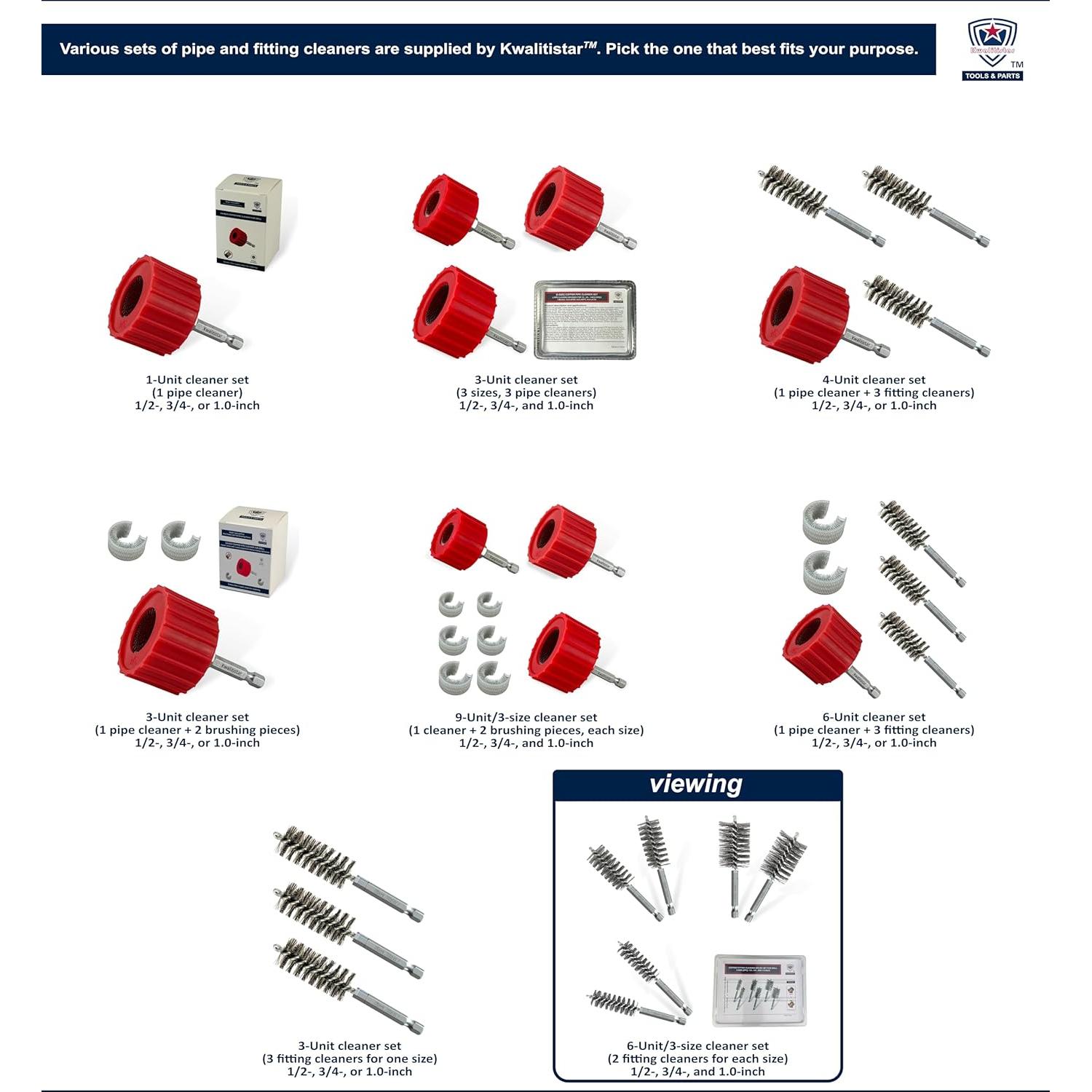 Juego de Cepillos de Limpieza Kwalitistar 6 Piezas para Tubos