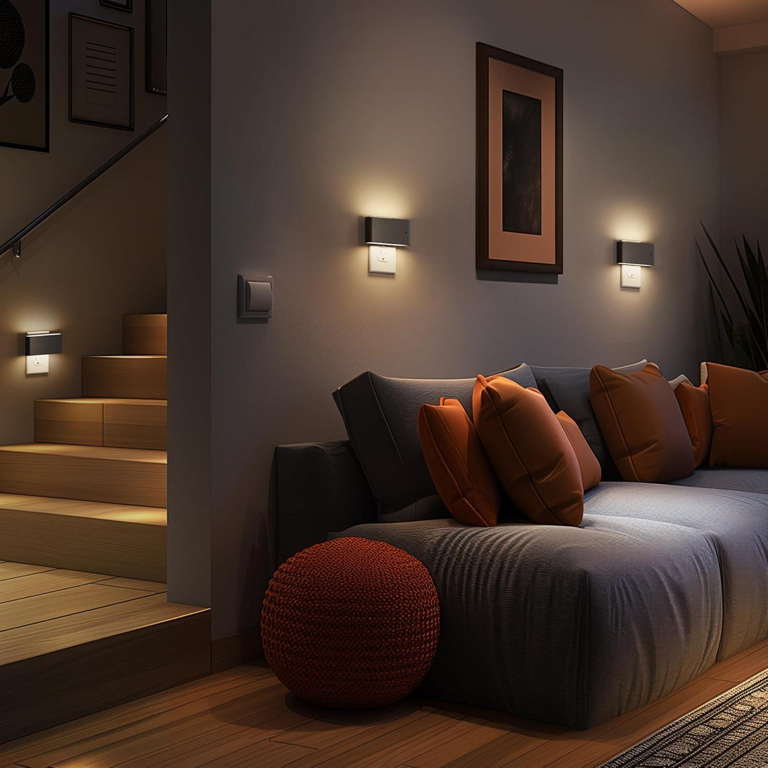 Luz Nocturna LED Briignite Regulable con Sensor de Luz 2 Unidades