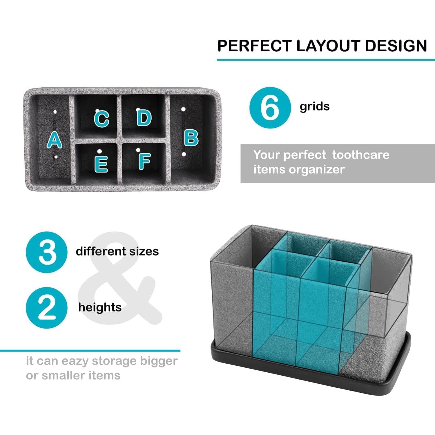 Soporte para Cepillos de Dientes ZCCZ con 6 Compartimentos