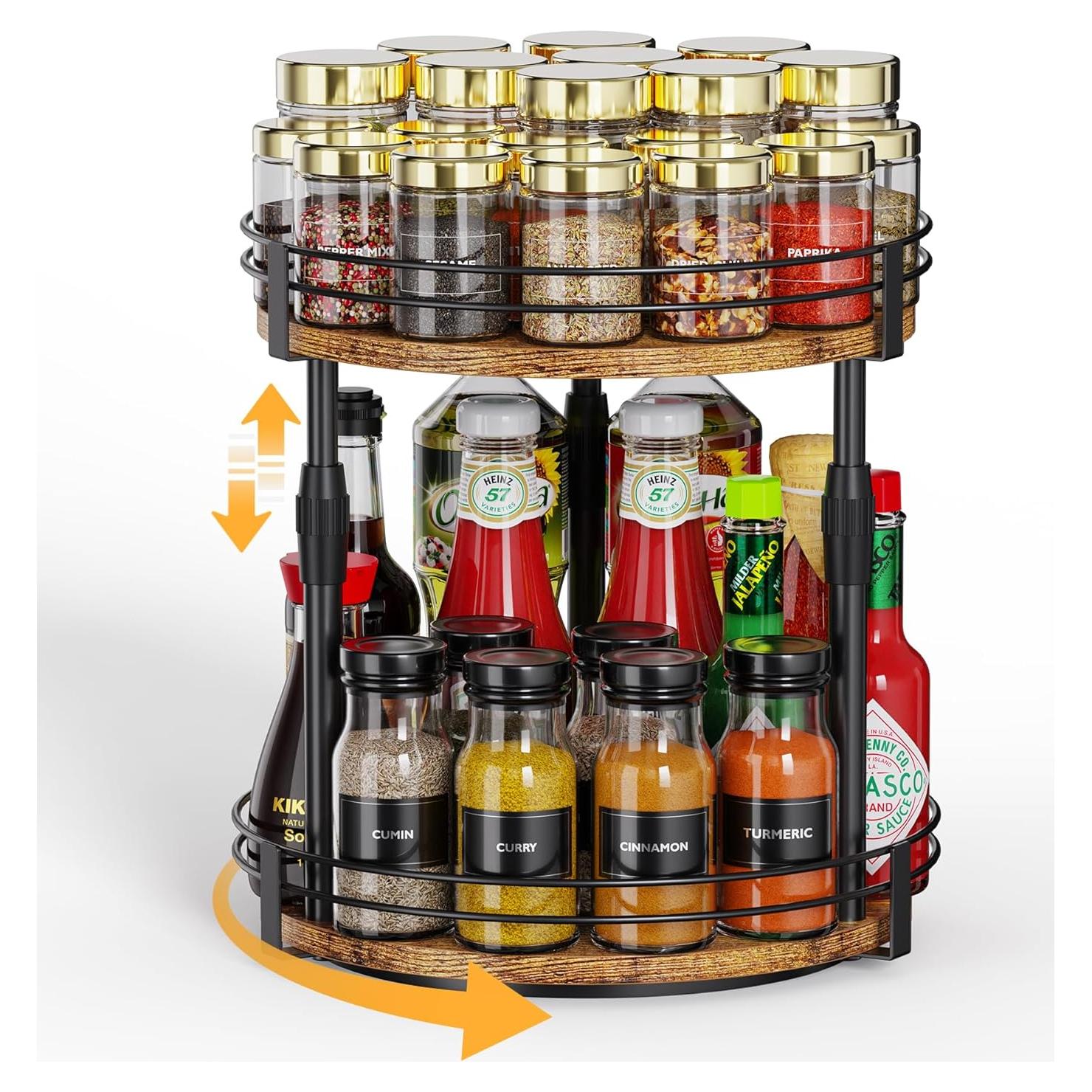 Organizador Lazy Susan de Especias 2 Niveles Ajustable Across-Star