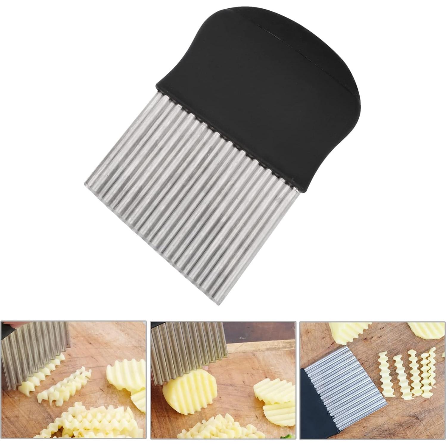 Cortador de Ondas HTBMALL de Acero Inoxidable 12cm Negro