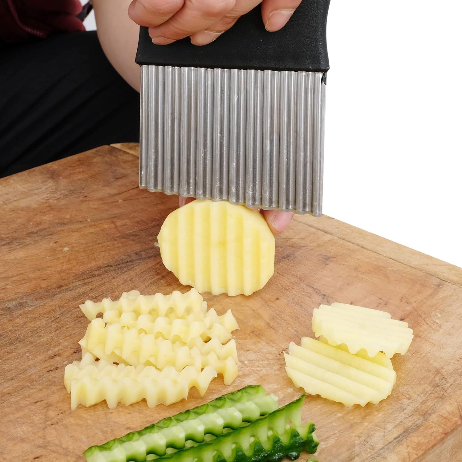 Cortador de Ondas HTBMALL de Acero Inoxidable 12cm Negro