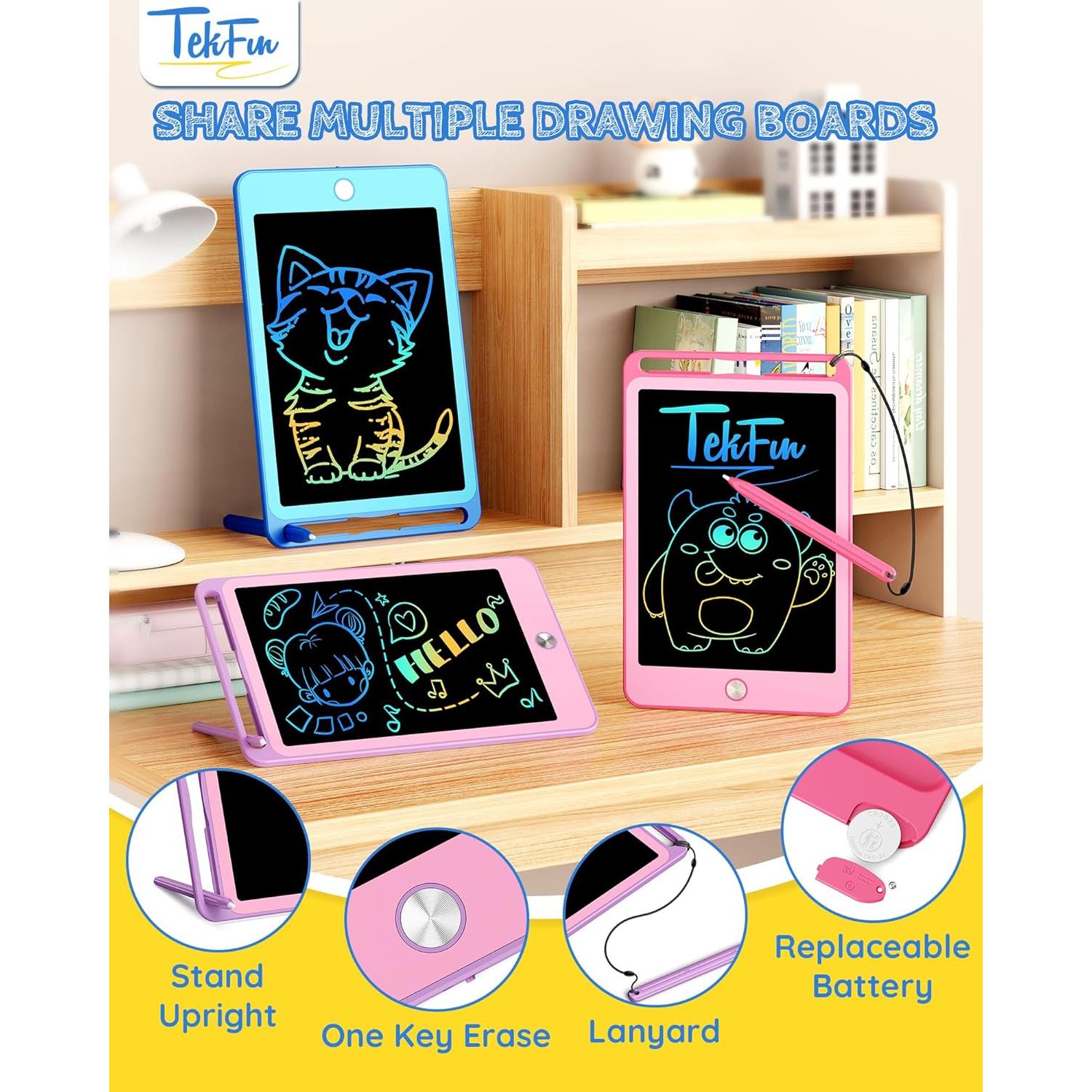 TEKFUN Tableta de Escritura LCD 8.5" 3 Pack Niños