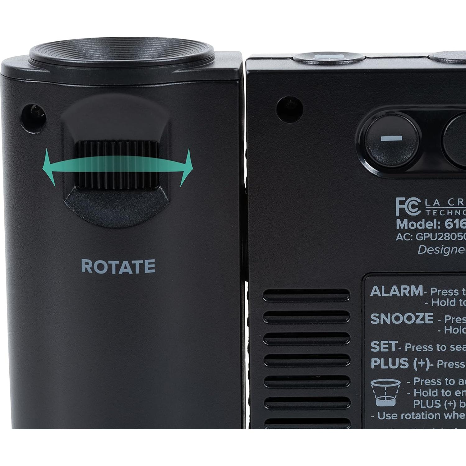 Reloj Despertador Proyector Atómico La Crosse Negro con Temperatura