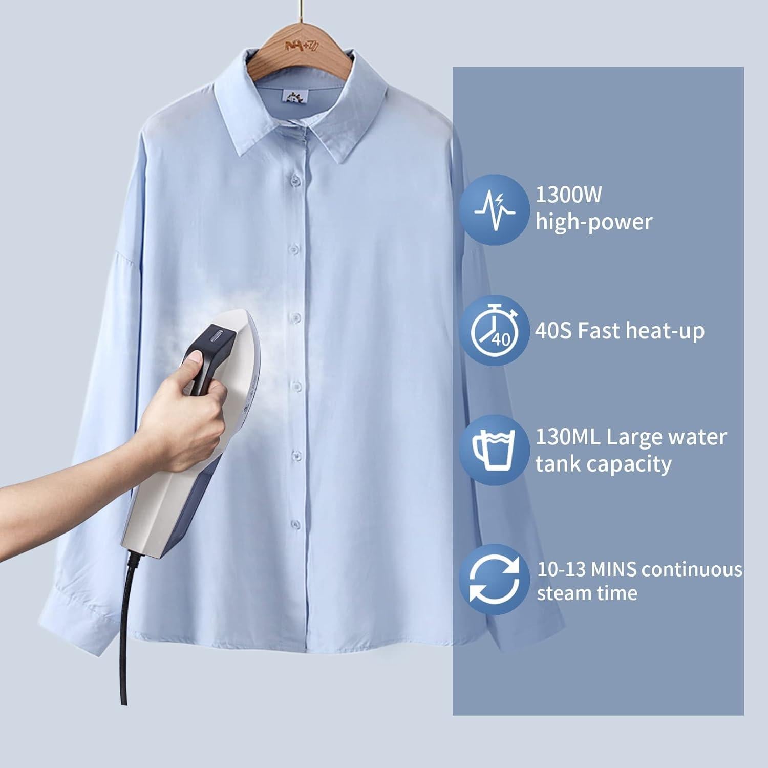 Vaporizador de Mano HOMETOP 1300W, Calentamiento 30s, Negro