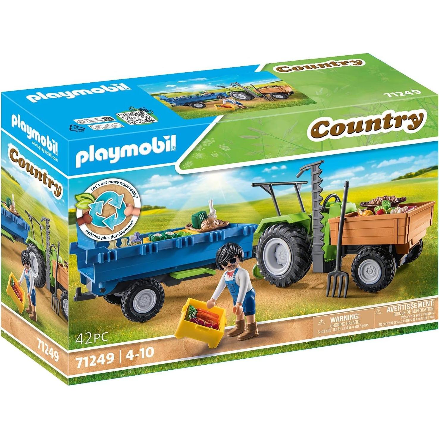Tractor Cosechador Playmobil 71249 con Remolque Inclinado