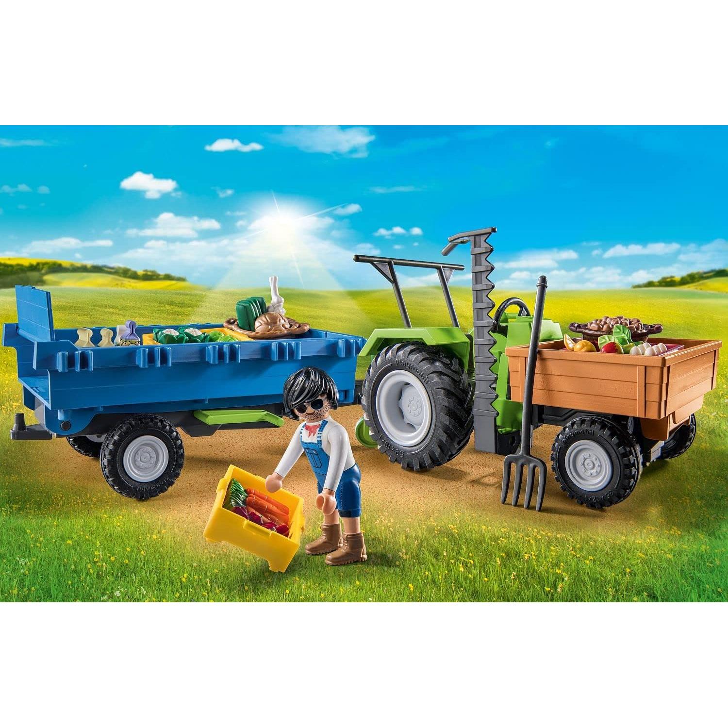 Tractor Cosechador Playmobil 71249 con Remolque Inclinado
