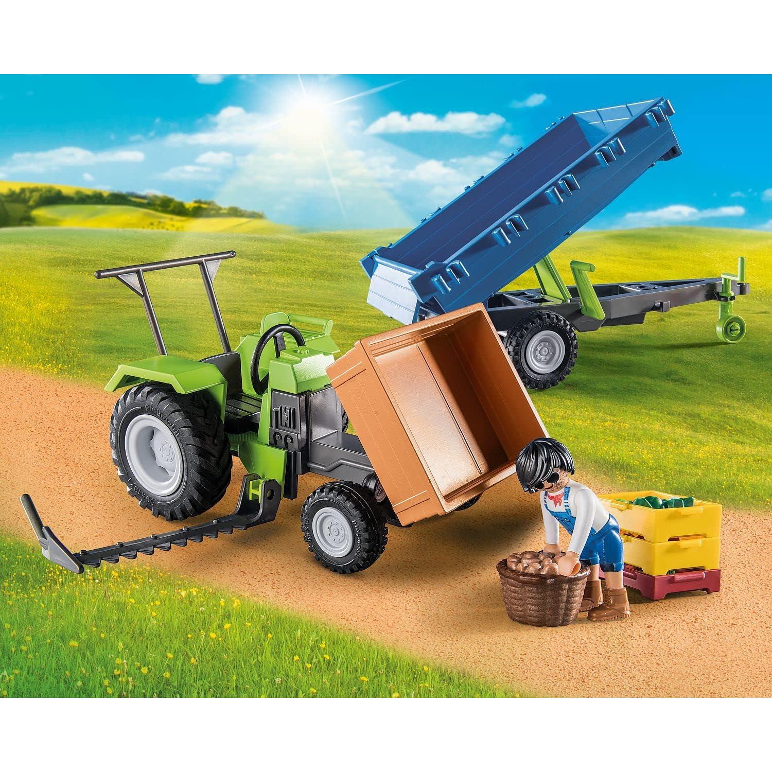 Tractor Cosechador Playmobil 71249 con Remolque Inclinado