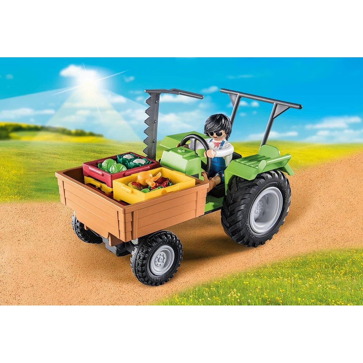 Tractor Cosechador Playmobil 71249 con Remolque Inclinado