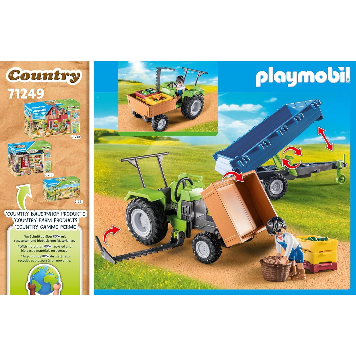 Tractor Cosechador Playmobil 71249 con Remolque Inclinado
