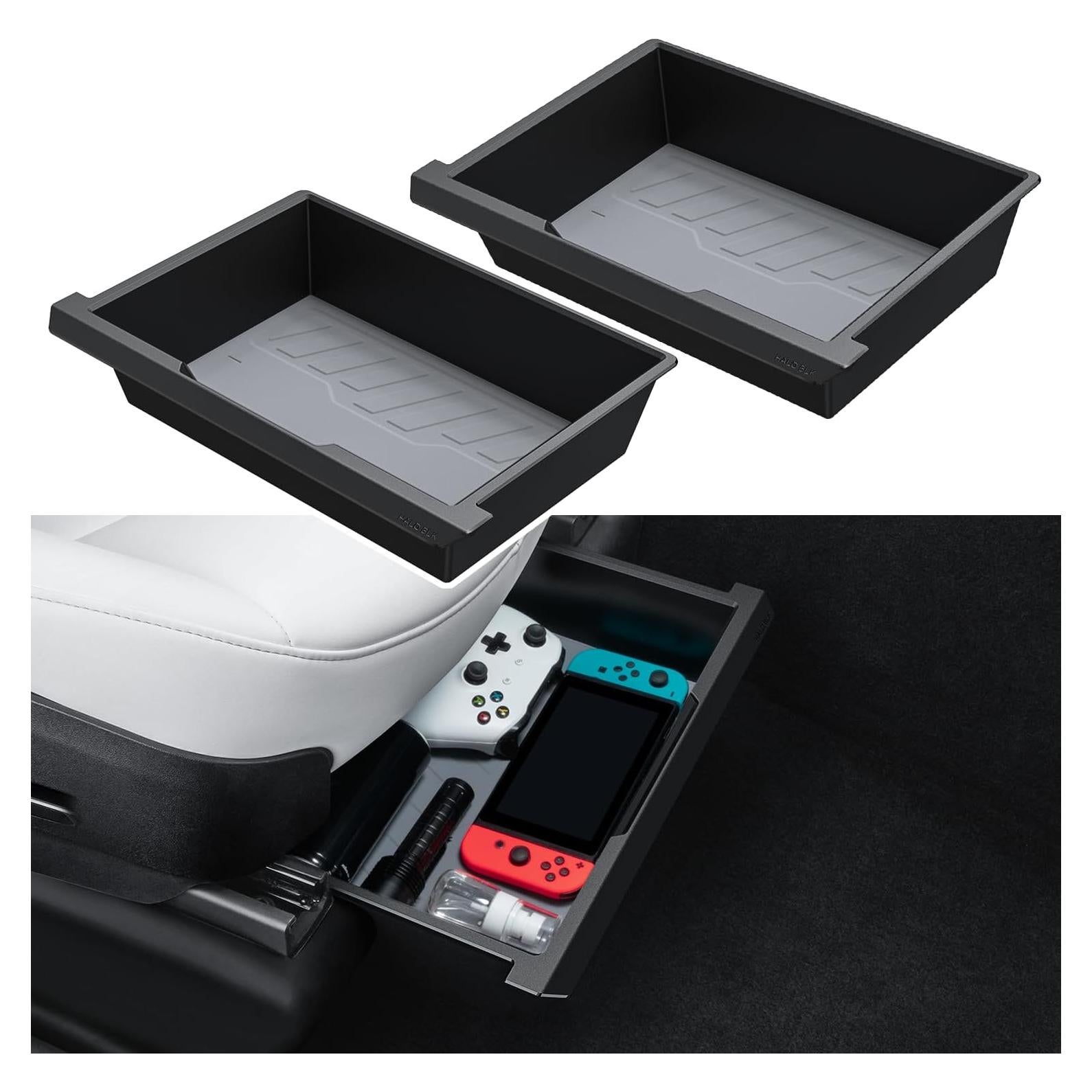 Caja de Almacenamiento Bajo el Asiento HALOBLK HL20 - 2 Paquetes para Tesla Model Y 2021-2024