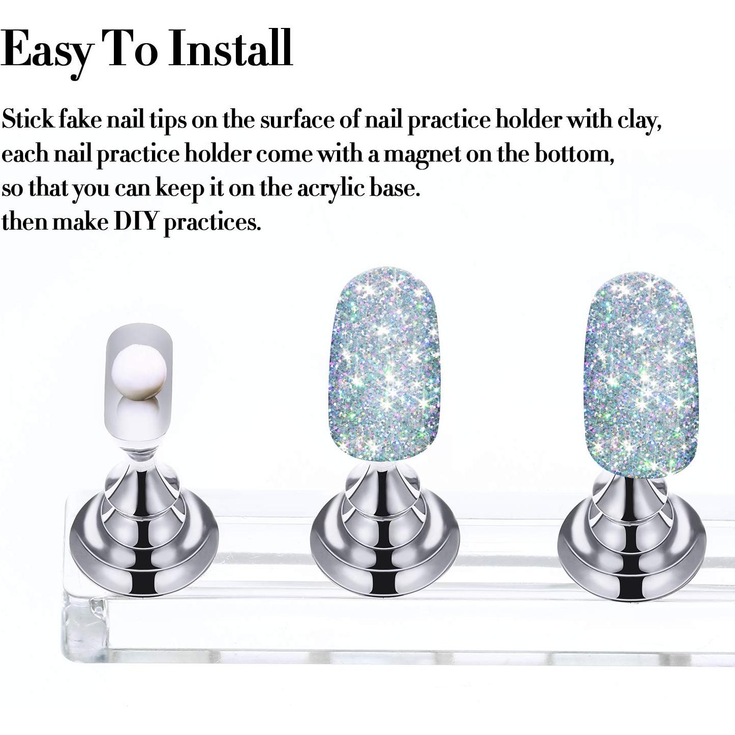 6 Sets Soporte de Exhibición de Uñas Acrílico Blulu - 6 Colores