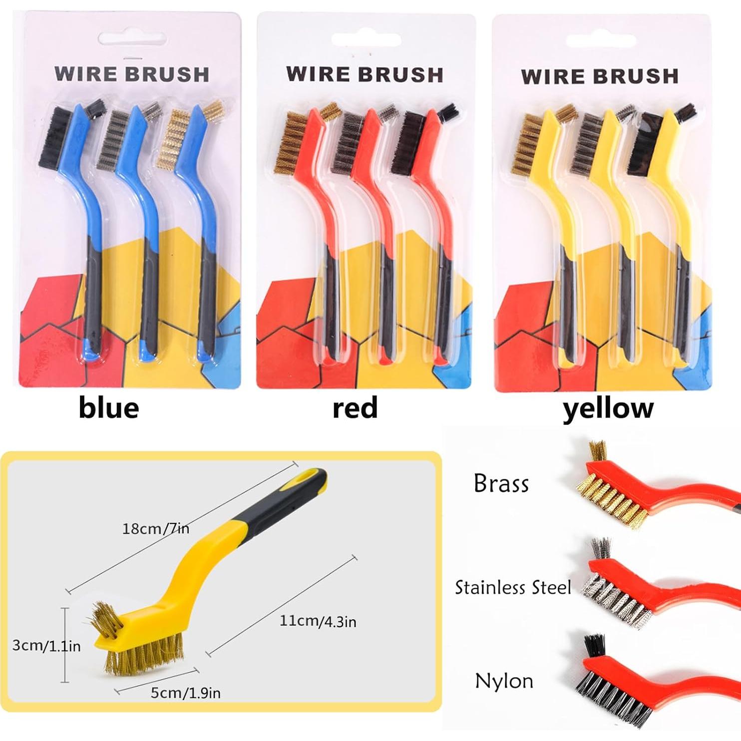 Juego de Cepillos de Alambre Lazzineer 3 Pcs Nylon/Latón/Acero