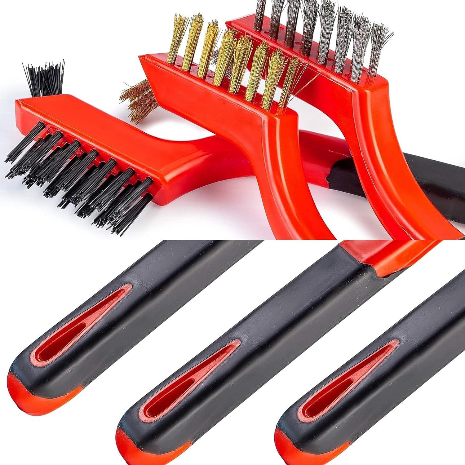 Juego de Cepillos de Alambre Lazzineer 3 Pcs Nylon/Latón/Acero