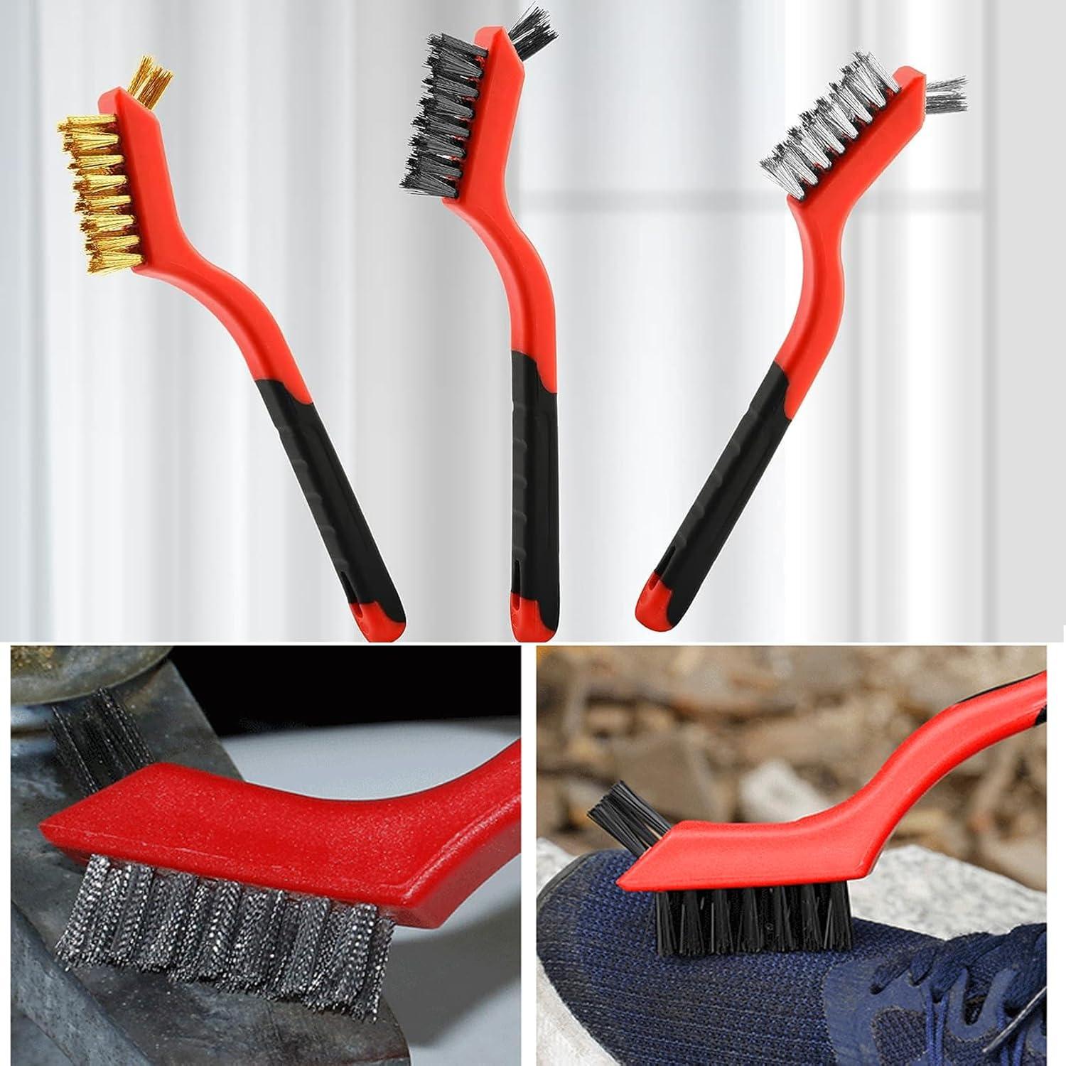 Juego de Cepillos de Alambre Lazzineer 3 Pcs Nylon/Latón/Acero