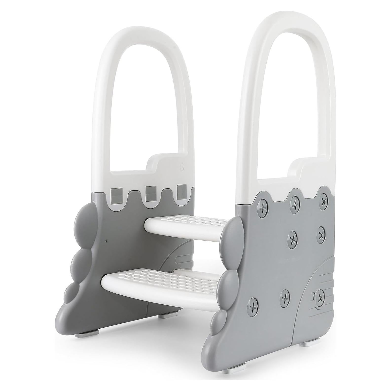 Taburete de 2 Pasos GAOMON para Niños Blanco Antideslizante