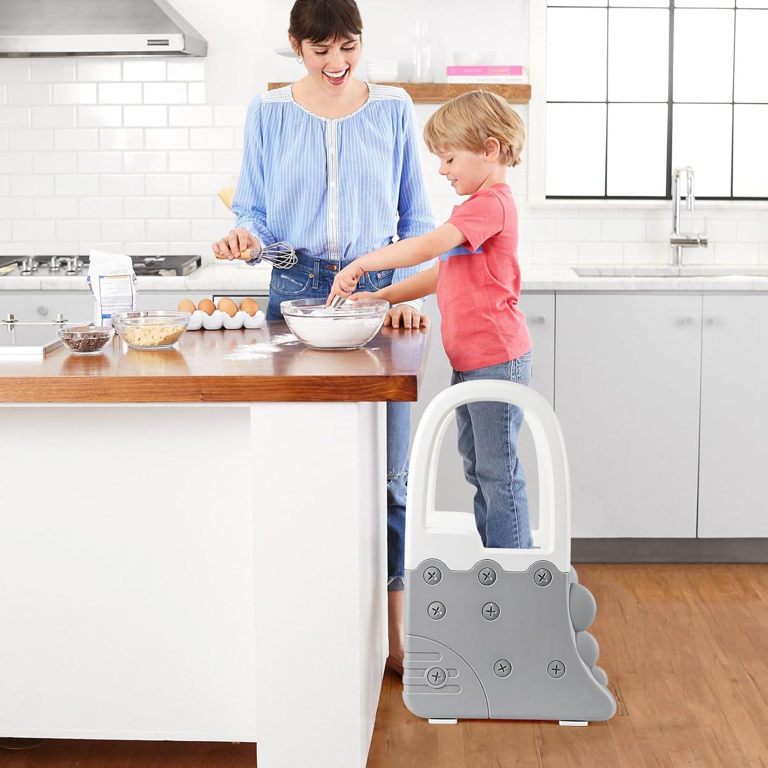 Taburete de 2 Pasos GAOMON para Niños Blanco Antideslizante