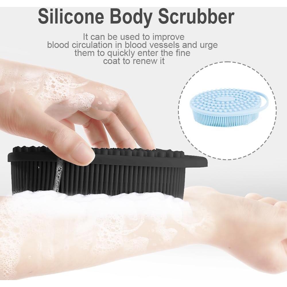 Exfoliador Corporal de Silicona Bsofing 3 Piezas - Negro, Rosa, Azul