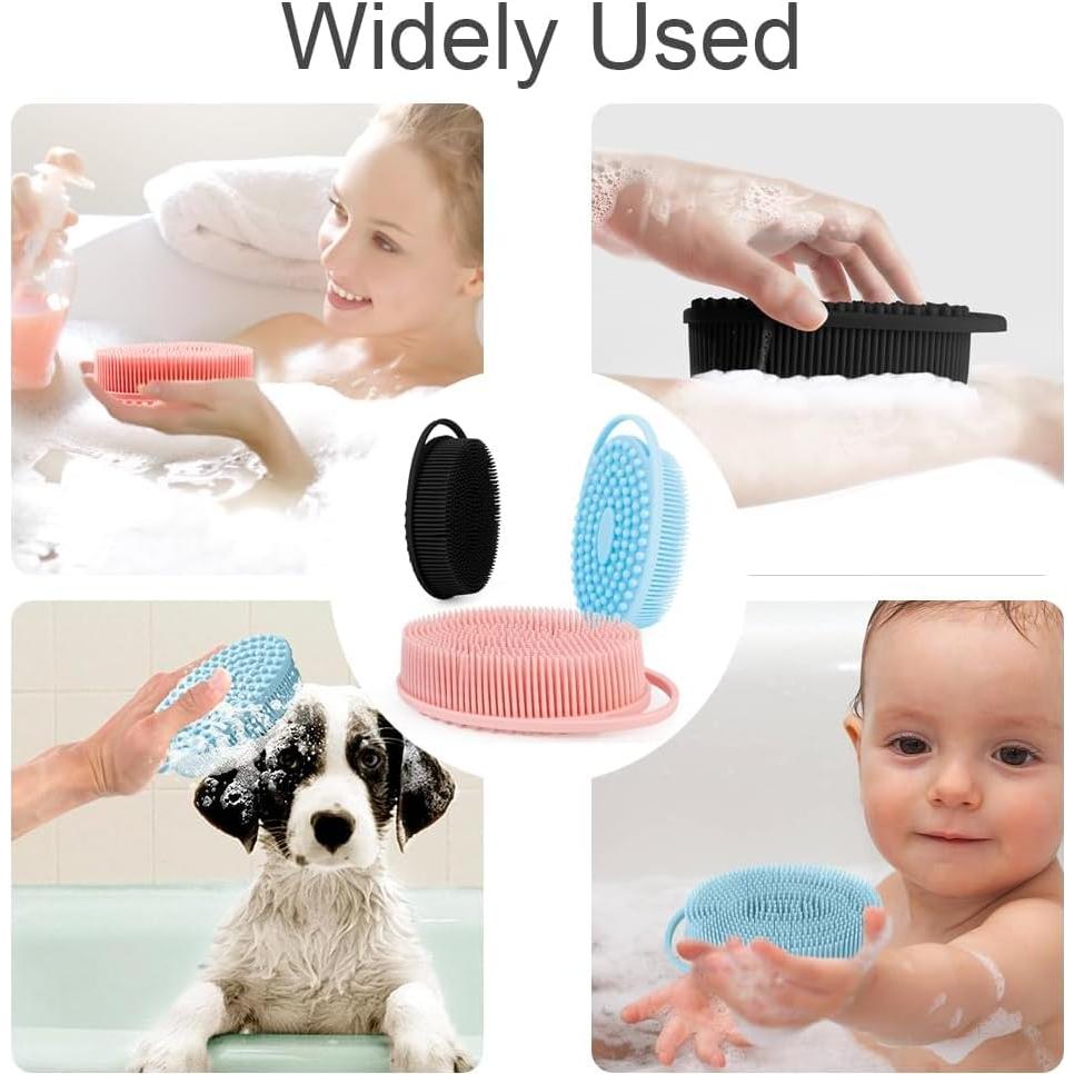 Exfoliador Corporal de Silicona Bsofing 3 Piezas - Negro, Rosa, Azul