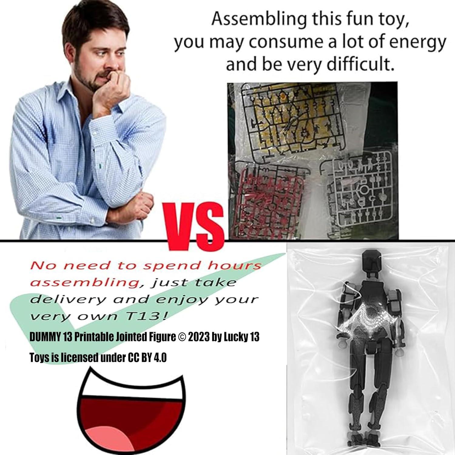 Conjunto de Figuras de Acción T13 Lucky 13 - Robot 3D Articulado