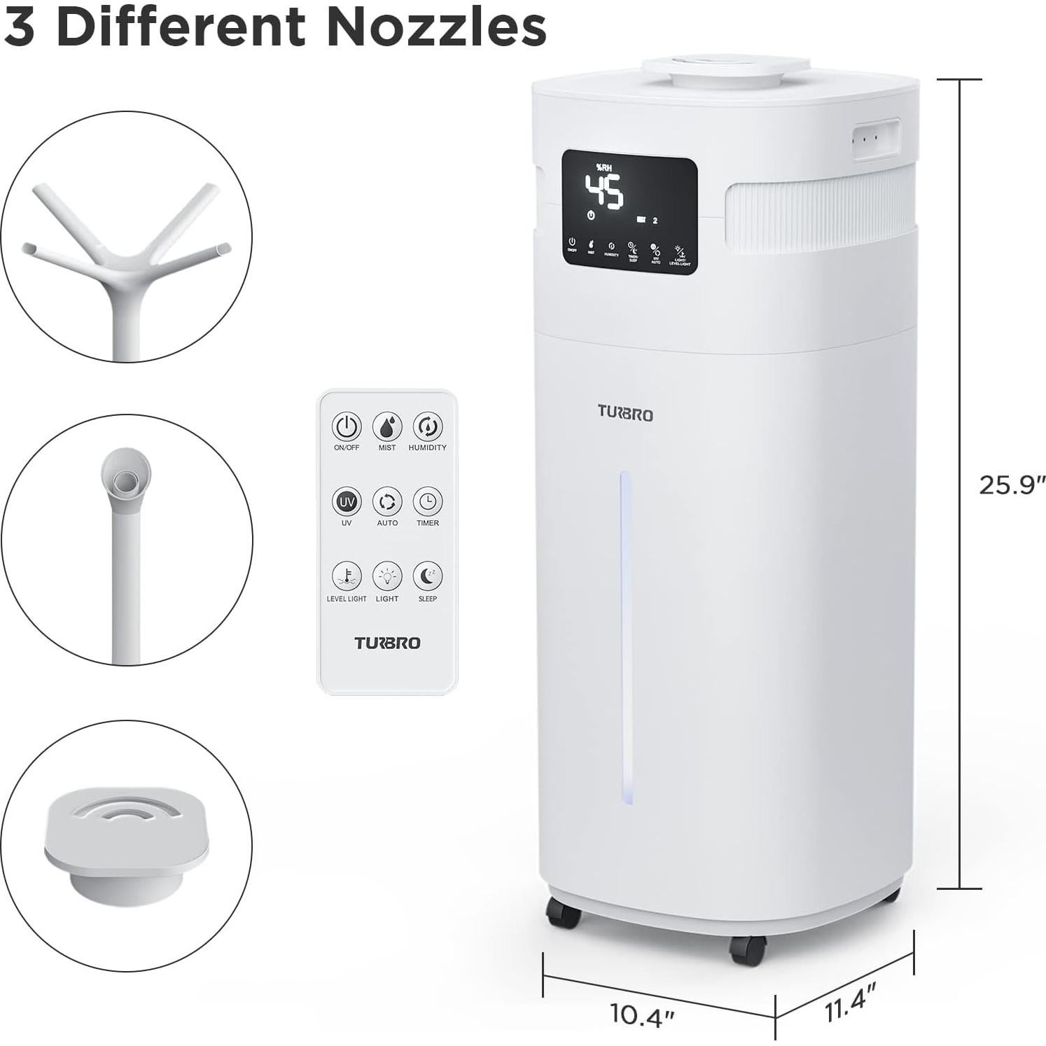 Humidificador TURBRO GLH20 WiFi 20L Ultrasónico para 2000m²