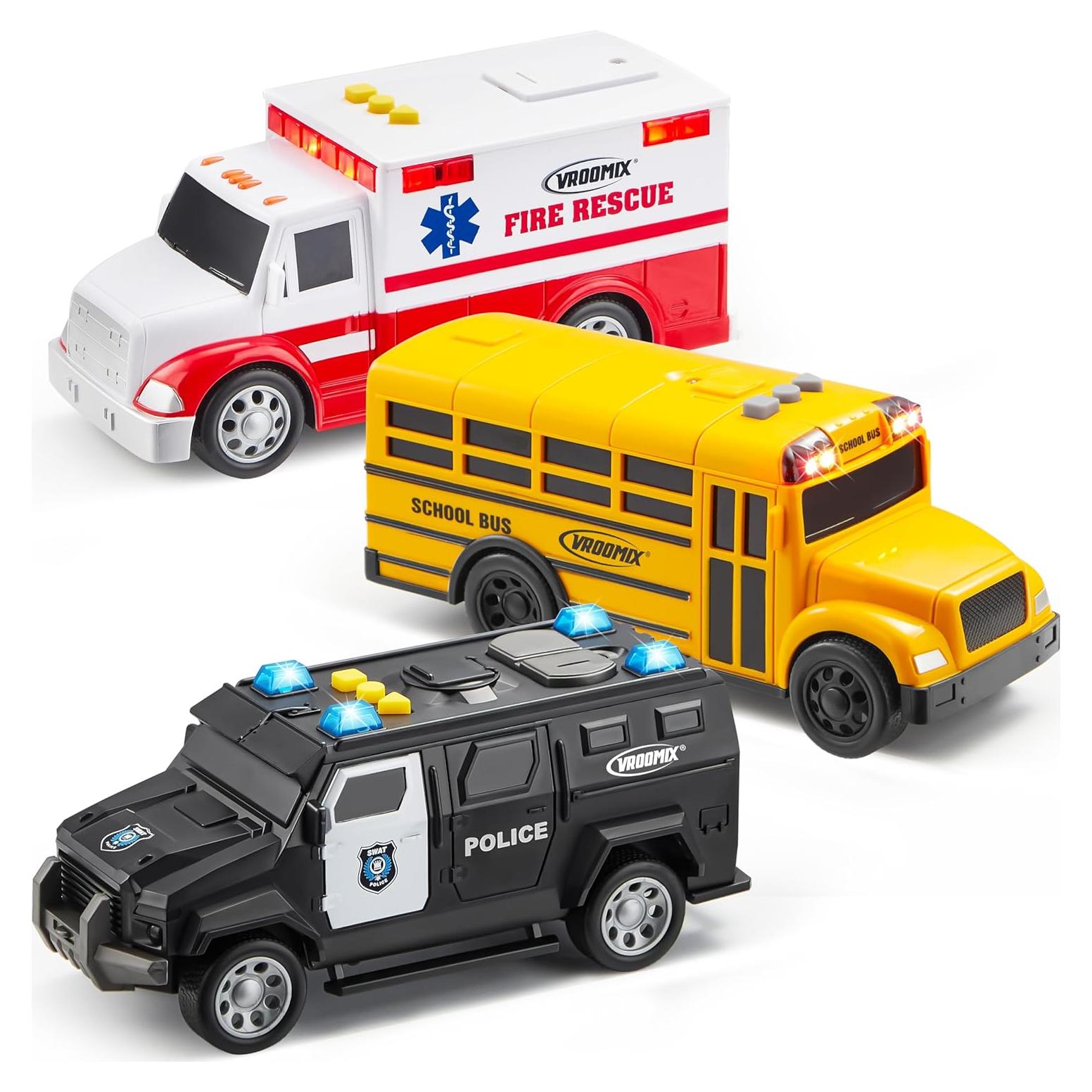 Juego de Vehículos de Emergencia JOVA - 3 Autos con Sonido