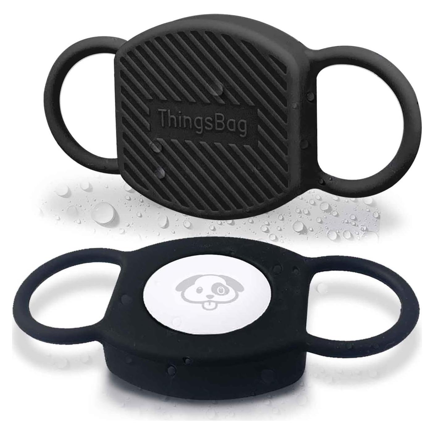 Soporte para Collar de Perro ThingsBag - 2 Fundas Silicona Negra