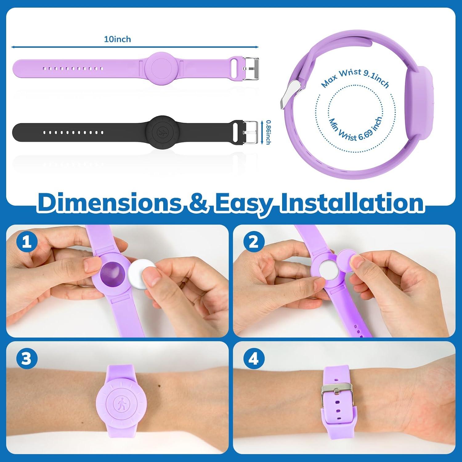 Pulsera Impermeable para AirTag Niños Fiuned - 4 Piezas
