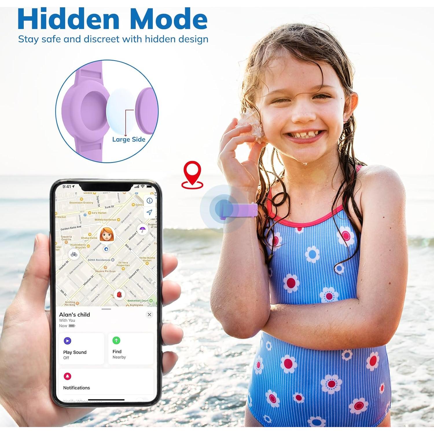 Pulsera Impermeable para AirTag Niños Fiuned - 4 Piezas