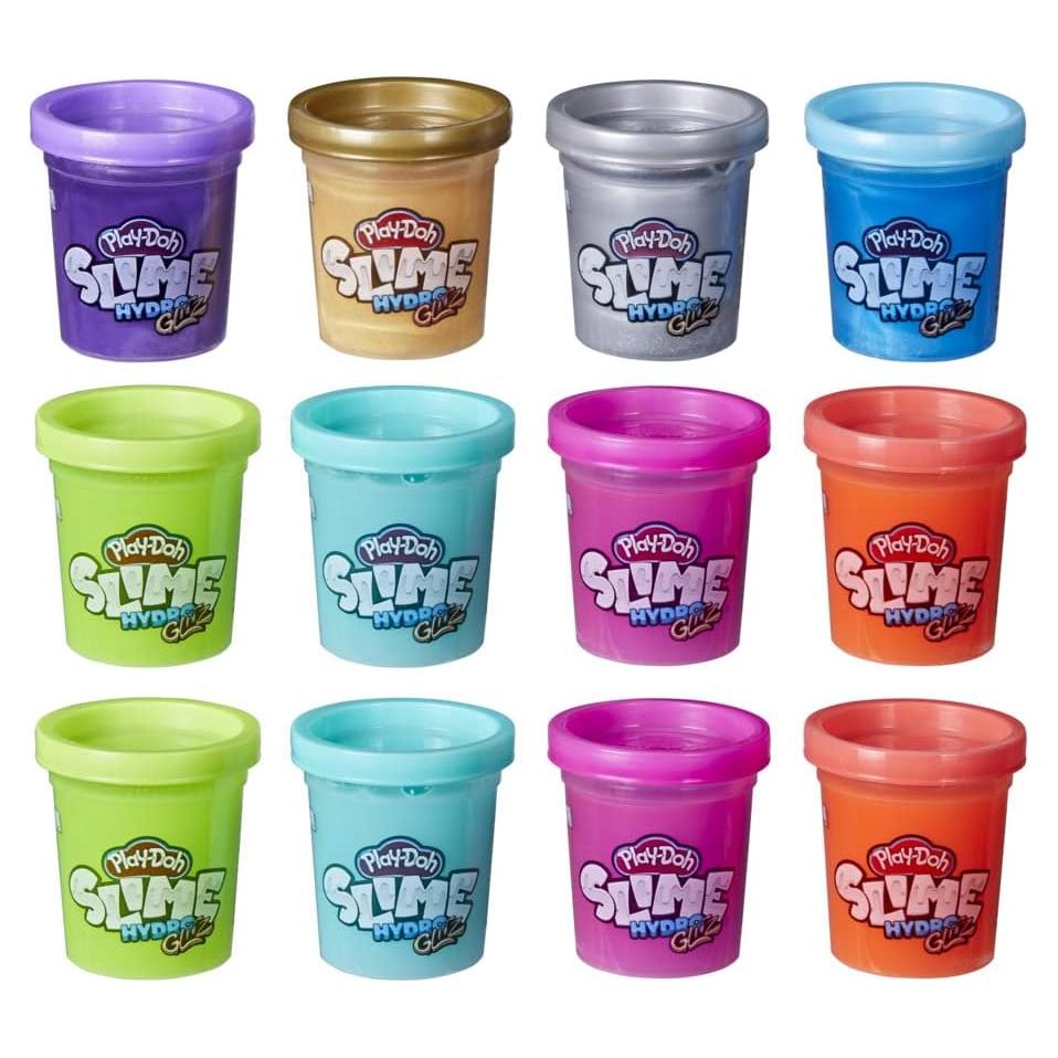 Play-Doh Slime HydroGlitz 12 Colores Metálicos para Niños