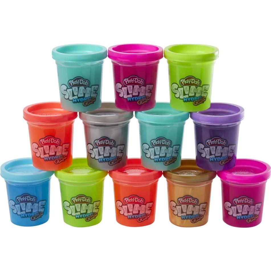 Play-Doh Slime HydroGlitz 12 Colores Metálicos para Niños