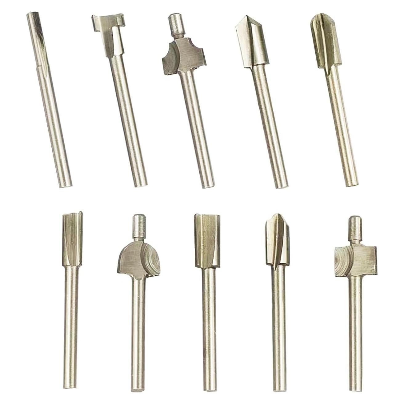 Juego de Brocas de Router Atskonnen 10 Pcs 3 mm para Madera