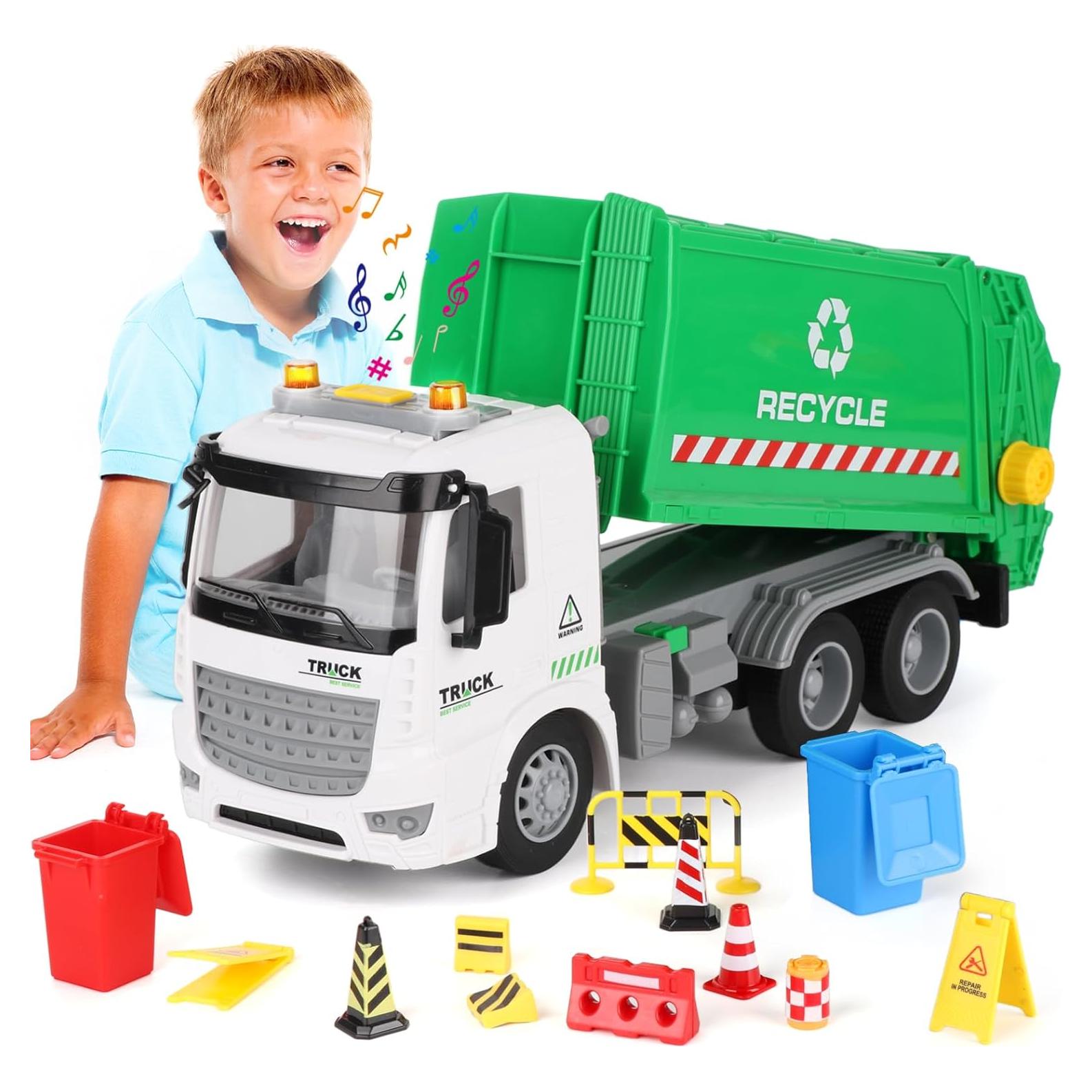 Camión de Basura Juguete Shantoushi 25.4x12.7x15.2cm Sonido Luz