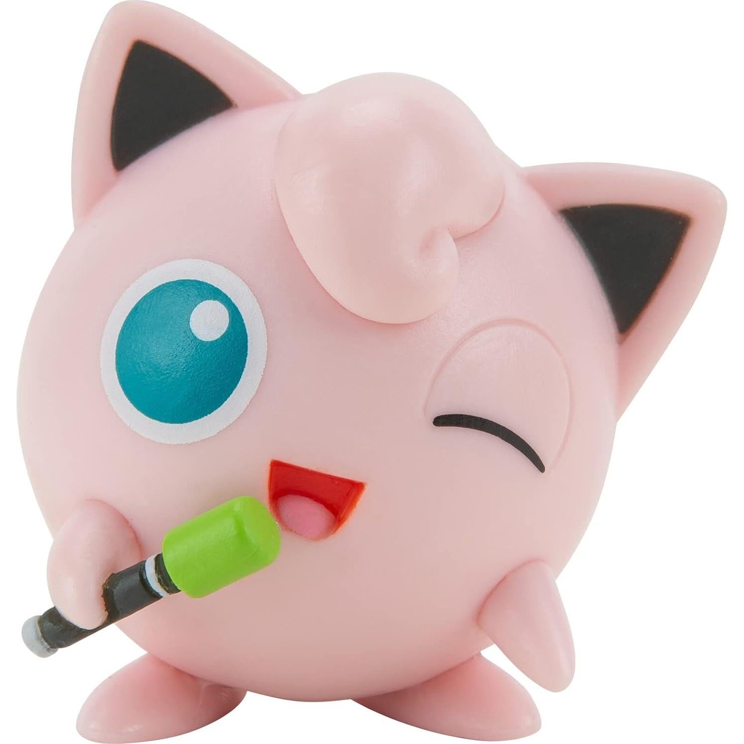 Pokemon Battle Figure Multipack (8PK: Female Pikachu, Jigglypuff #1, Rockruff, Sneasel, Abra, Ditto, Leafeon, Magikarp) W8, Black