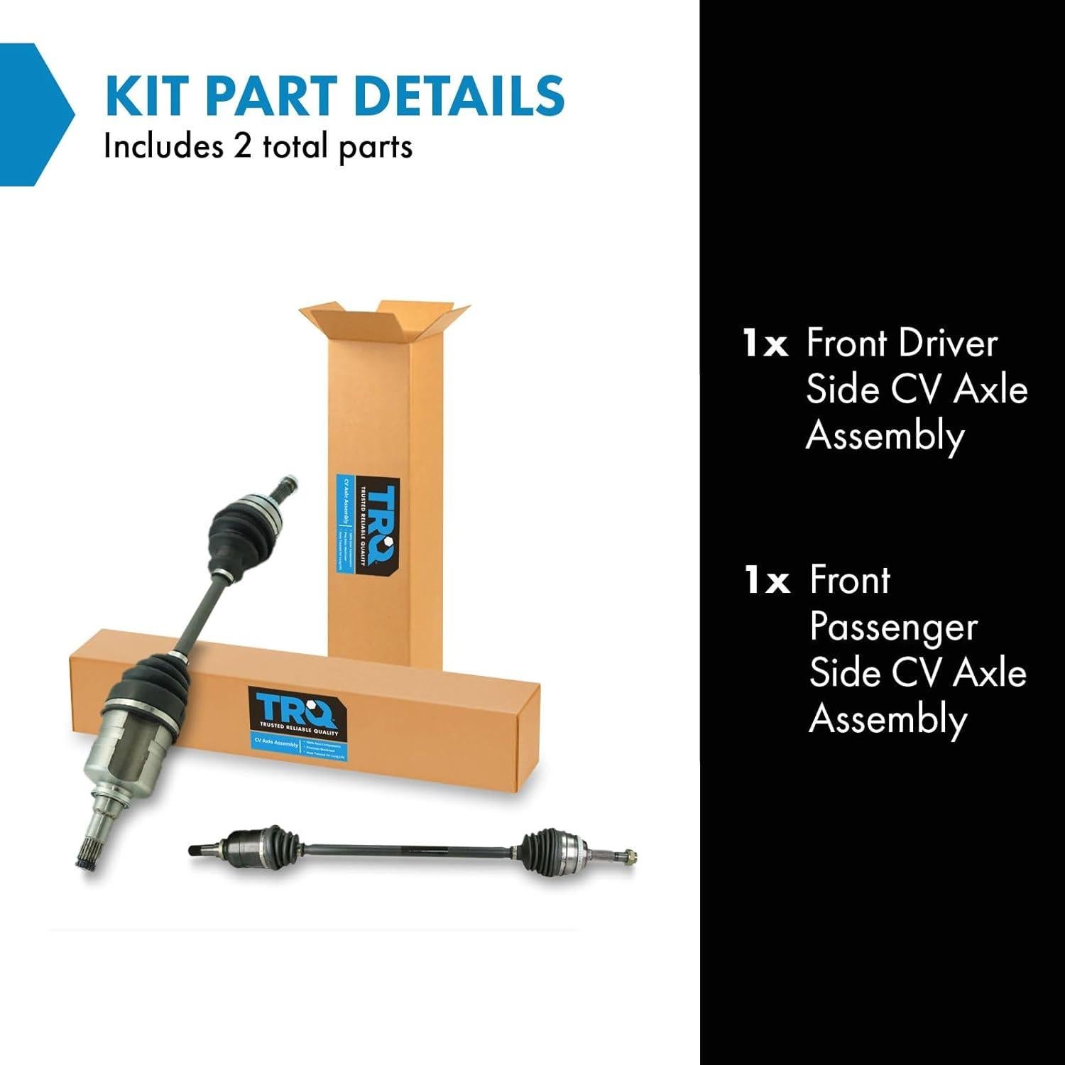 Conjunto de Eje CV TRQ 2 Piezas para Toyota Corolla 2003-2008