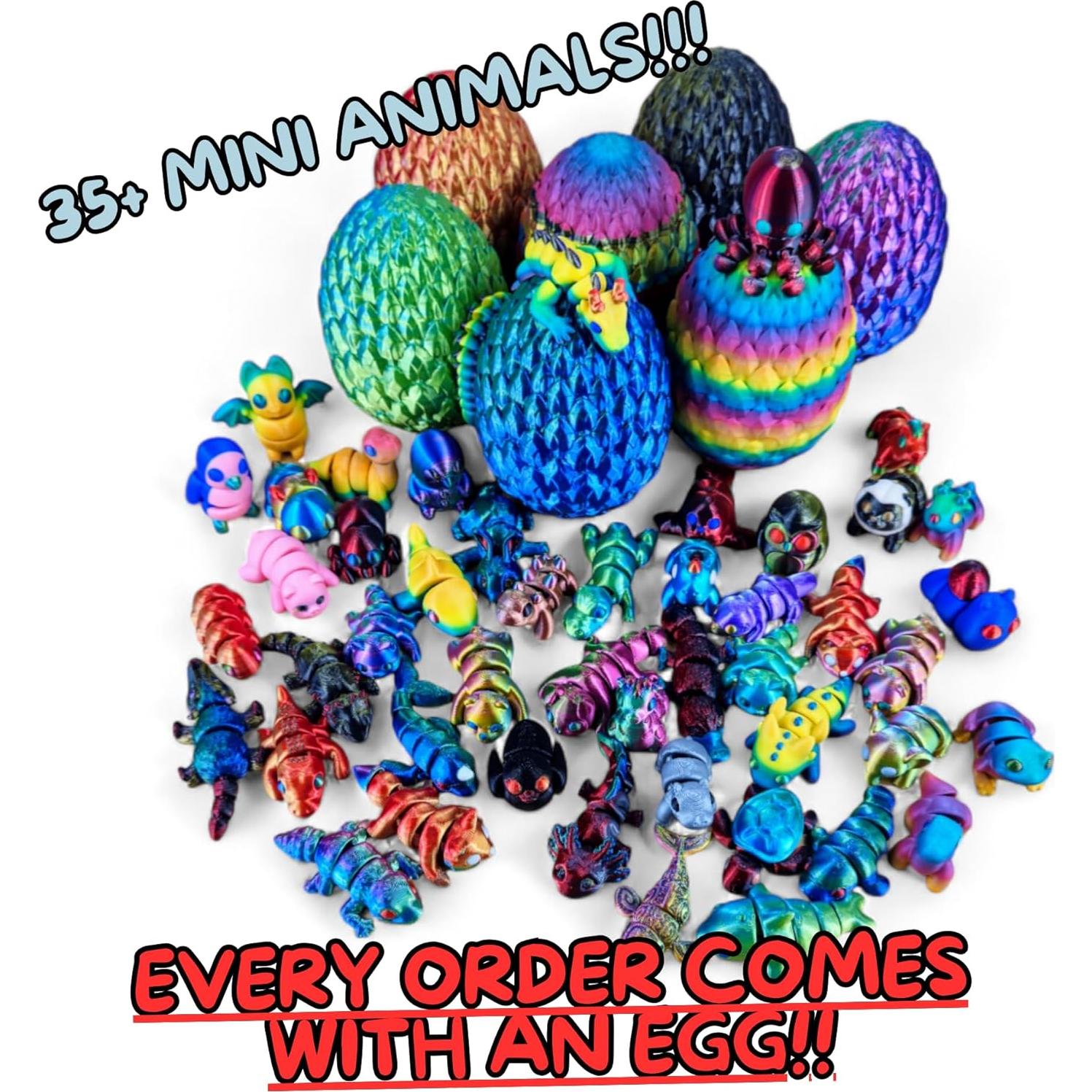 Paquete de 10 Mini Animales 3D - Figuras Articuladas