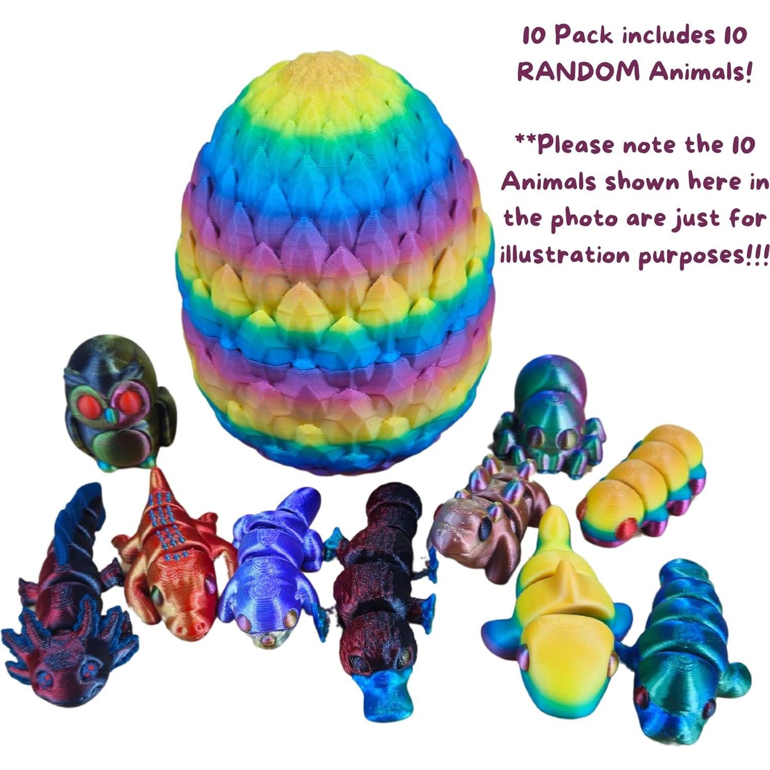 Paquete de 10 Mini Animales 3D - Figuras Articuladas