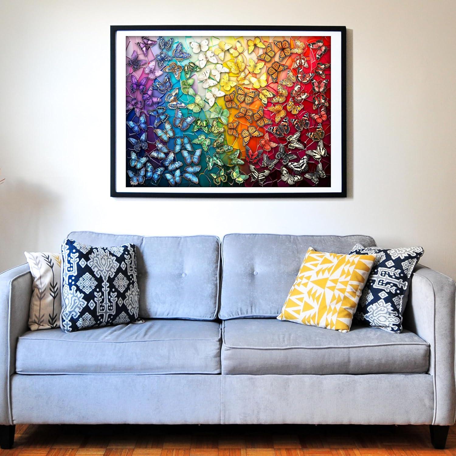 Rompecabezas Think2Master 1000 Piezas Mariposas Arcoíris 68x48cm