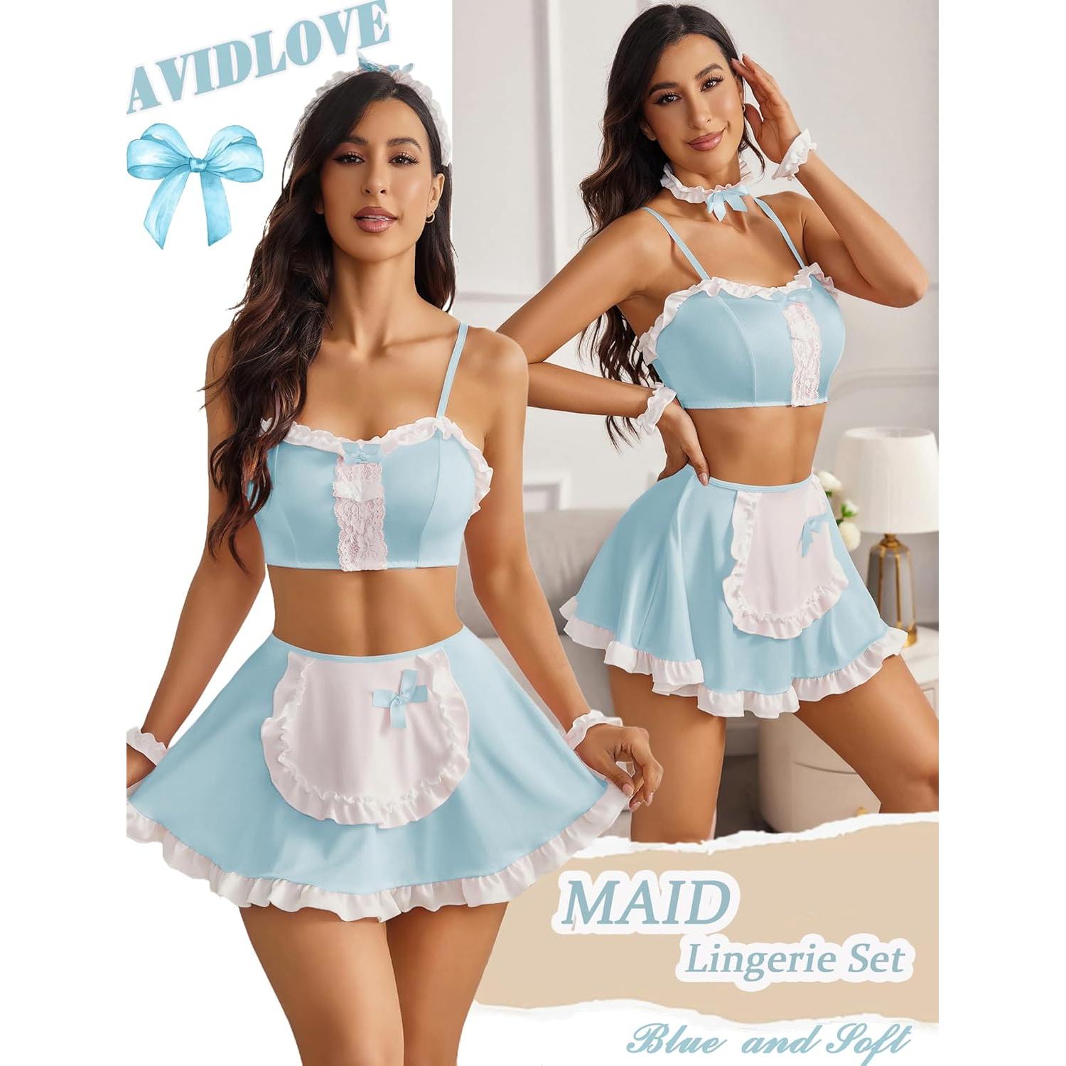 Conjunto de Lencería Avidlove para Mujeres Traje de Sirvienta