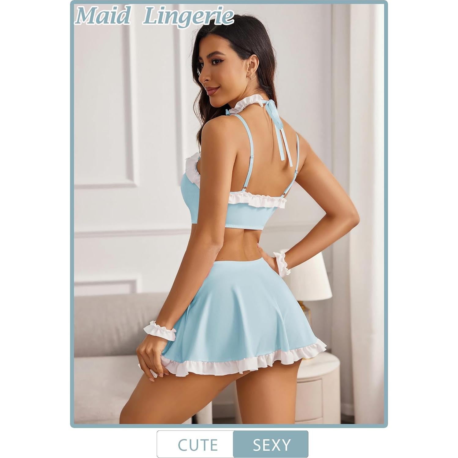 Conjunto de Lencería Avidlove para Mujeres Traje de Sirvienta